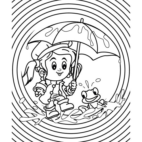 Boy And Girl With Umbrella CPS S2 0206