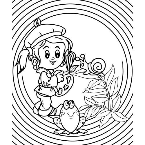 Girl And Puppy In The Clouds CPS S2 0514