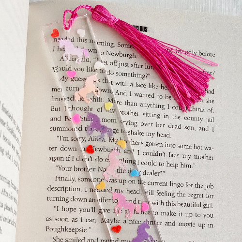 Unicorn and Heart Bookmark