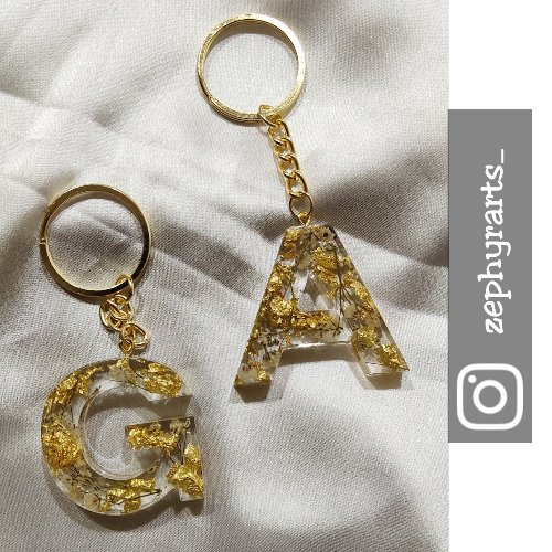 Alphabet Floral Keychains 